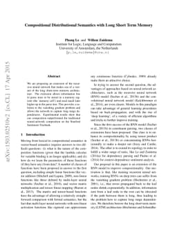 Compositional Distributional Semantics with Long Short Term Memory