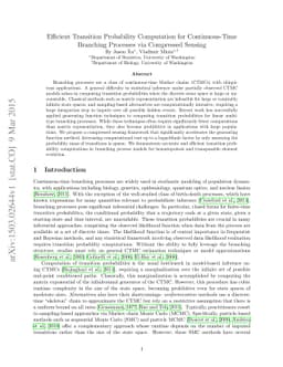 Efficient Transition Probability Computation for Continuous-Time
  Branching Processes via Compressed Sensing