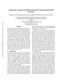 SybilFrame: A Defense-in-Depth Framework for Structure-Based Sybil
  Detection
