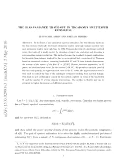 The bias-variance trade-off in Thomson's multitaper estimator