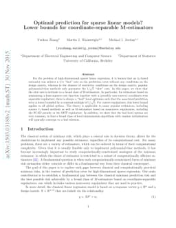 Optimal prediction for sparse linear models? Lower bounds for
  coordinate-separable M-estimators