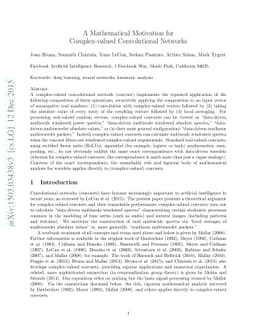 A mathematical motivation for complex-valued convolutional networks
