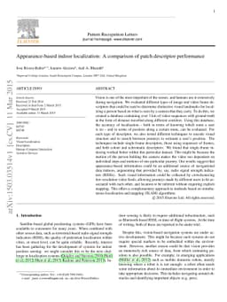 Appearance-based indoor localization: A comparison of patch descriptor
  performance