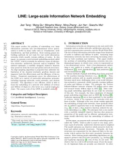 LINE: Large-scale Information Network Embedding