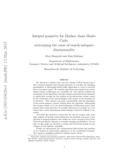 Integral geometry for Markov chain Monte Carlo: overcoming the curse of
  search-subspace dimensionality