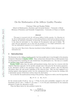 On the Mathematics of the Jeffreys-Lindley Paradox