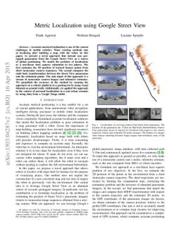 Metric Localization using Google Street View