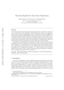 Ultra-Fast Shapelets for Time Series Classification