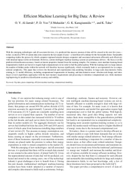 Efficient Machine Learning for Big Data: A Review