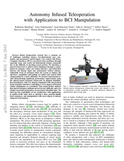 Autonomy Infused Teleoperation with Application to BCI Manipulation