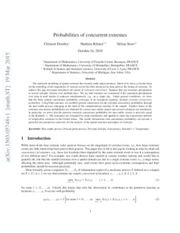 Probabilities of concurrent extremes