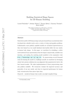 Building Statistical Shape Spaces for 3D Human Modeling