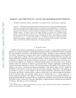 Stability and uniqueness of $p$-values for likelihood-based inference