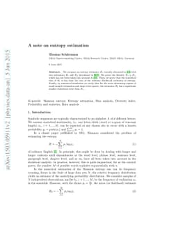 A note on entropy estimation