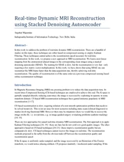 Real-time Dynamic MRI Reconstruction using Stacked Denoising Autoencoder