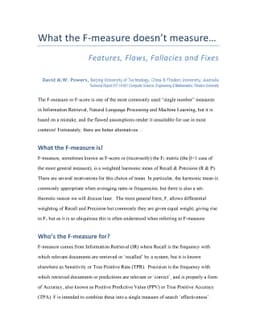 What the F-measure doesn't measure: Features, Flaws, Fallacies and Fixes