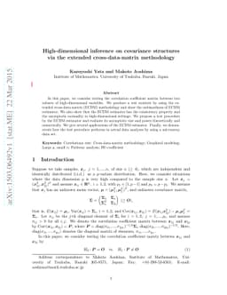 High-dimensional inference on covariance structures via the extended
  cross-data-matrix methodology