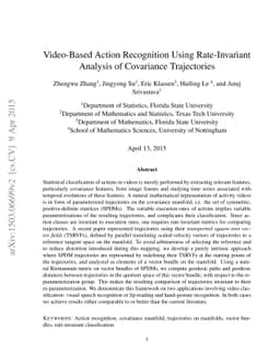 Video-Based Action Recognition Using Rate-Invariant Analysis of
  Covariance Trajectories