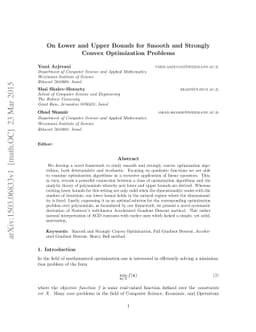 On Lower and Upper Bounds for Smooth and Strongly Convex Optimization
  Problems