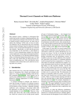 Thermal Covert Channels on Multi-core Platforms