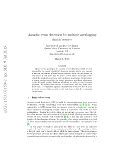 Acoustic event detection for multiple overlapping similar sources