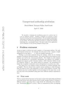 Unsupervised authorship attribution