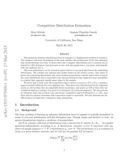 Competitive Distribution Estimation