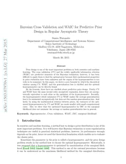 Bayesian Cross Validation and WAIC for Predictive Prior Design in
  Regular Asymptotic Theory