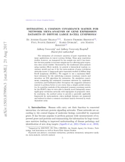 Estimating a common covariance matrix for network meta-analysis of gene
  expression datasets in diffuse large B-cell lymphoma