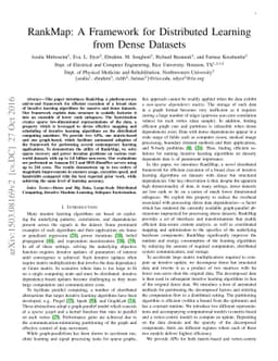 RankMap: A Platform-Aware Framework for Distributed Learning from Dense
  Datasets