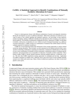 CoMEt: A Statistical Approach to Identify Combinations of Mutually
  Exclusive Alterations in Cancer