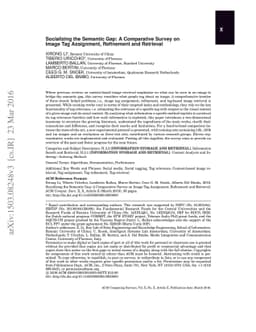 Socializing the Semantic Gap: A Comparative Survey on Image Tag
  Assignment, Refinement and Retrieval