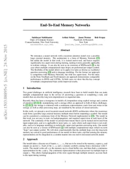 End-To-End Memory Networks
