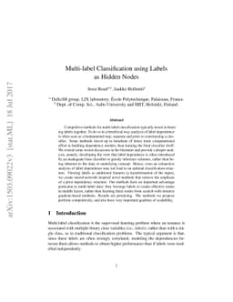 Multi-label Classification using Labels as Hidden Nodes