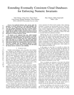 Extending Eventually Consistent Cloud Databases for Enforcing Numeric
  Invariants
