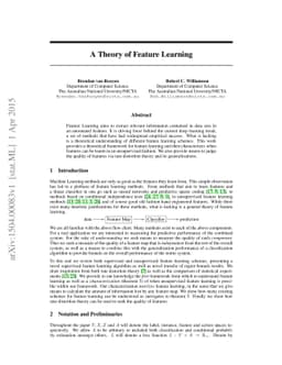 A Theory of Feature Learning
