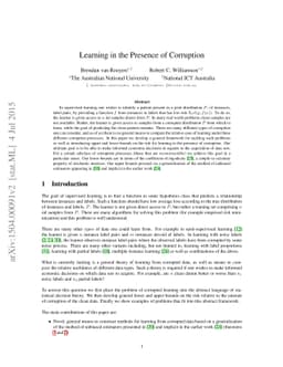Learning in the Presence of Corruption