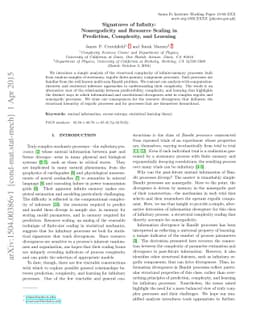 Signatures of Infinity: Nonergodicity and Resource Scaling in
  Prediction, Complexity, and Learning