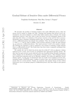 Gradual Release of Sensitive Data under Differential Privacy