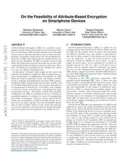 On the Feasibility of Attribute-Based Encryption on Smartphone Devices