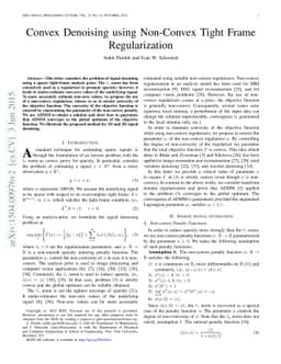 Convex Denoising using Non-Convex Tight Frame Regularization