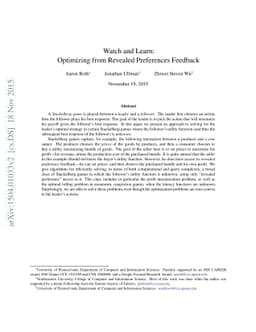 Watch and Learn: Optimizing from Revealed Preferences Feedback
