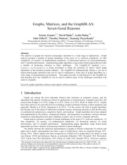 Graphs, Matrices, and the GraphBLAS: Seven Good Reasons