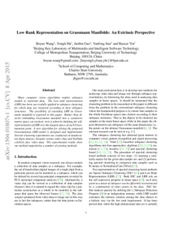 Low Rank Representation on Grassmann Manifolds: An Extrinsic Perspective