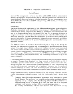 A Review of Man-in-the-Middle Attacks