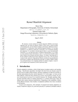 Kernel Manifold Alignment