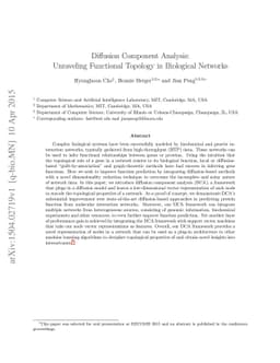 Diffusion Component Analysis: Unraveling Functional Topology in
  Biological Networks