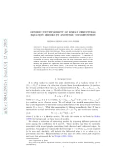 Generic Identifiability of Linear Structural Equation Models by Ancestor
  Decomposition