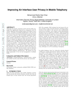 Improving Air Interface User Privacy in Mobile Telephony
