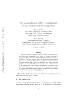 On a generalization of the preconditioned Crank-Nicolson Metropolis
  algorithm